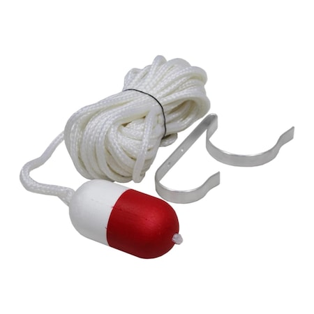 Handson 75 ft. Throw Rope with Float & Ring Buoy Holder HA1811113